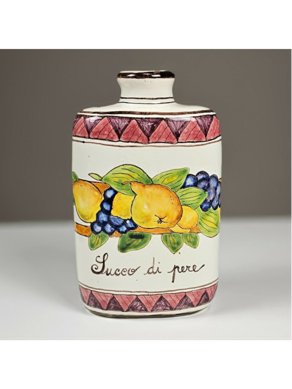 Vintage Ceramiche Giacomini Orvieto Italian Pottery Succo Di Pere Pear Jar